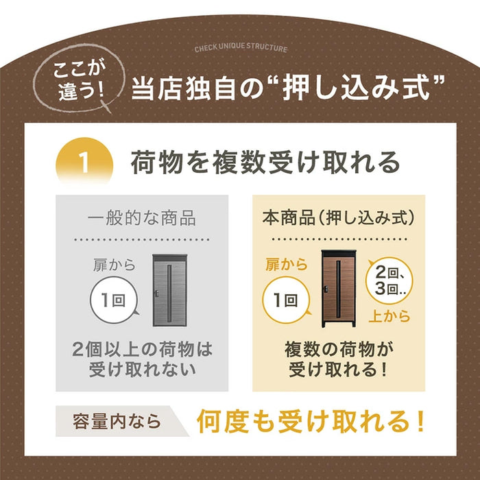 【新発売記念プライス】LIVBOX ーリブボックスー 宅配ボックス 押し込み式 複数投函OK 大容量 137L ゼロリターン ダイヤル式 鍵付き〔17600225〕