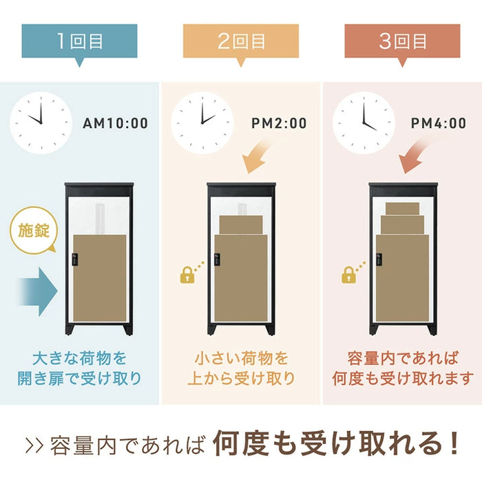 【新発売記念プライス】LIVBOX ーリブボックスー 宅配ボックス 押し込み式 複数投函OK 大容量 137L ゼロリターン ダイヤル式 鍵付き〔17600225〕