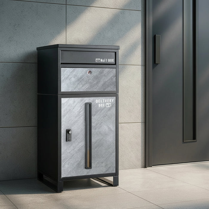 宅配ボックス 押し込み式 ポスト一体型 大容量 134L ゼロリターン 脚付き LIVBOX ーリブボックスー 〔17600226a〕