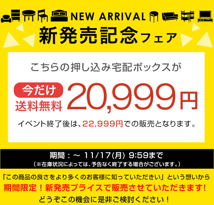 【新発売記念プライス】押し込み式 宅配ボックス ポスト一体型 大容量 135L ゼロリターン 脚付き〔17600226〕