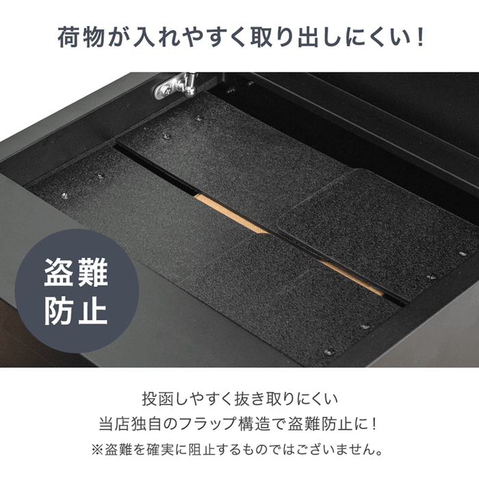 【新発売記念プライス】押し込み式 宅配ボックス ポスト一体型 大容量 135L ゼロリターン 脚付き〔17600226〕