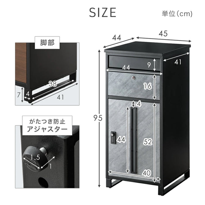 LIVBOX ーリブボックスー 宅配ボックス 押し込み式 ポスト一体型 大容量 135L ゼロリターン 脚付き〔17600226〕