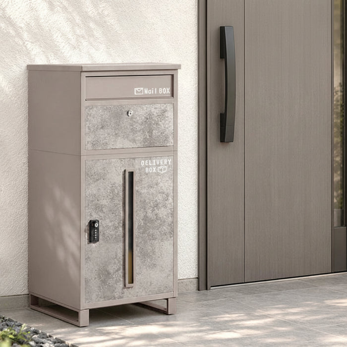 宅配ボックス 押し込み式 ポスト一体型 大容量 134L ゼロリターン 脚付き LIVBOX ーリブボックスー 〔17600226a〕