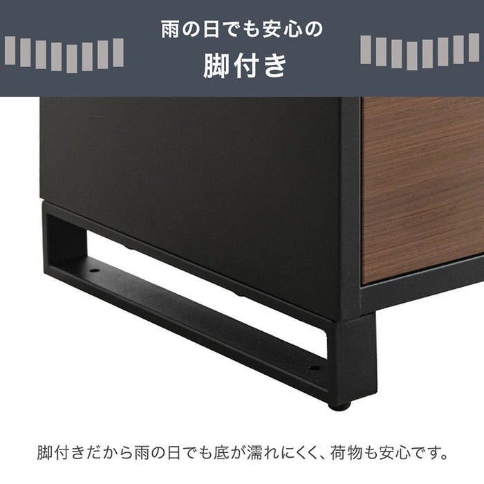 【新発売記念プライス】押し込み式 宅配ボックス ポスト一体型 大容量 135L ゼロリターン 脚付き〔17600226〕
