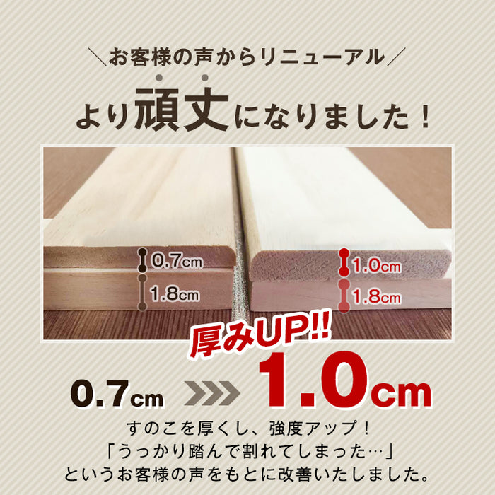 [セミダブル] 頑丈タイプにリニューアル! 桐すのこベッド 4つ折り すのこマット 風-kaze- 〔17610005〕