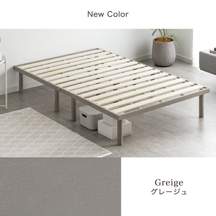 ［セミダブル］組み立て“超ラク” 折りたたみ すのこベッド 四つ折り 天然木 高さ調整 すのこ フレーム〔17620122〕