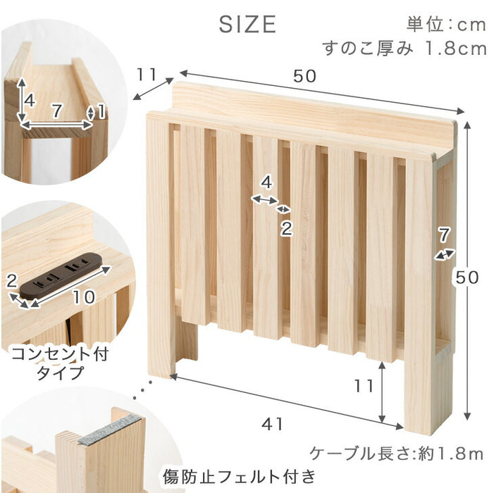 [2枚] 当店 パレットベッド専用 多機能ヘッドボード 追加パレット ２口コンセント ブックシェルフ スマホスタンド付き【商品番号：17620113・s0000022】パレットベッド 拡張パーツ 宮棚 ヘッドボード 単品〔17630118〕