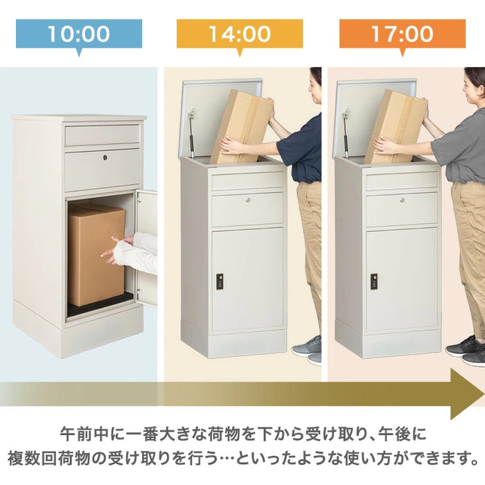 複数投函OK 宅配ボックス ポスト付き 大容量 135L 一戸建て用 戸建 ダイヤル錠〔17630132〕