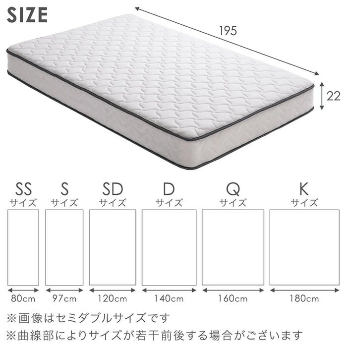 ［ダブル］トリプルエッジサポート ポケットコイルマットレス 厚み22cm エコテックス生地 シックハウス対策 3Dメッシュ〔17800008〕