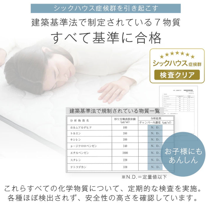 ［セミダブル］ポケットコイルマットレス付き 超スピード組立 ベッド 特許出願中 高耐荷重 2コンセント付 スチールベッド 宮棚付き 22cm厚 マットレス〔00100059〕
