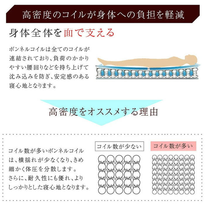 ［セミダブル］収納付きベッド ボンネルコイルマットレス付き スマホスタンド＆USB・コンセント付き おしゃれ〔73400011〕