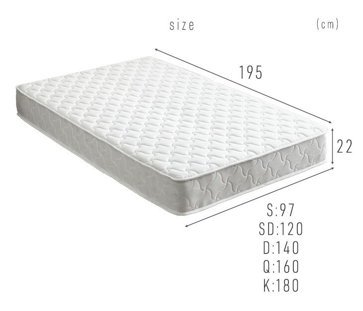 [シングル] ポケットコイルマットレス 3ゾーン構造 3Dメッシュ 厚み22cm ボリュームキルティング 〔17800019〕