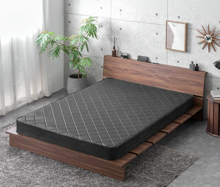 セミダブル］マットレス ボンネルコイル 厚み14cm 薄型 硬め ベッド