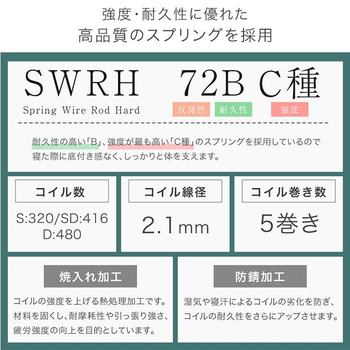 [シングル] 衣替え 大容量ベッド マットレス付き ボンネルコイル USB 2コンセント 宮付き ベッドフレーム ベット シングルベッド〔99900057〕