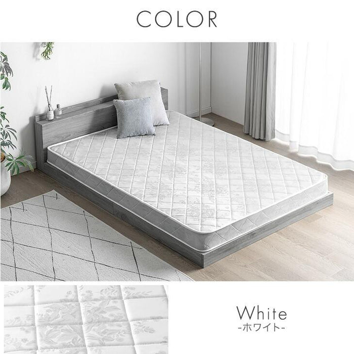 [シングル] 衣替え 大容量ベッド マットレス付き ボンネルコイル USB 2コンセント 宮付き ベッドフレーム ベット シングルベッド〔99900057〕