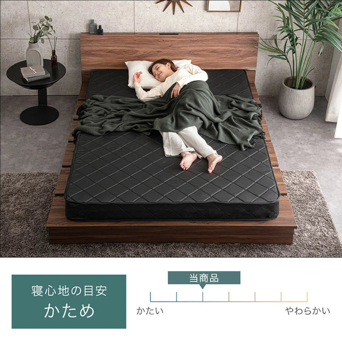 セミダブル］マットレス ボンネルコイル 厚み14cm 薄型 硬め ベッド