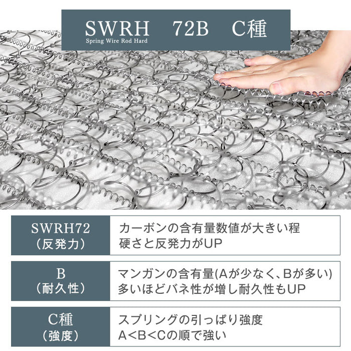 ［シングル］宮棚＆2口コンセント 脚付きマットレス ボンネルコイル エコテックス 一体型〔17800209〕
