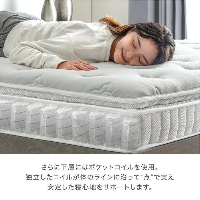 【新発売記念プライス】［シングル］ 贅沢ホテル仕様 ピロートップ ポケットコイル マットレス 22cm トリプルエッジサポート 抗菌 防臭 防ダニ〔17800253〕