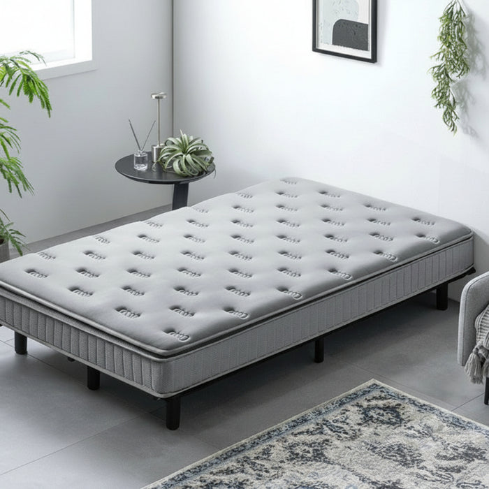 【新発売記念プライス】［セミダブル］贅沢ホテル仕様 ピロートップ 脚付きマットレス ボンネルコイル 組立簡単 抗菌 防臭 防ダニ 〔17800257〕