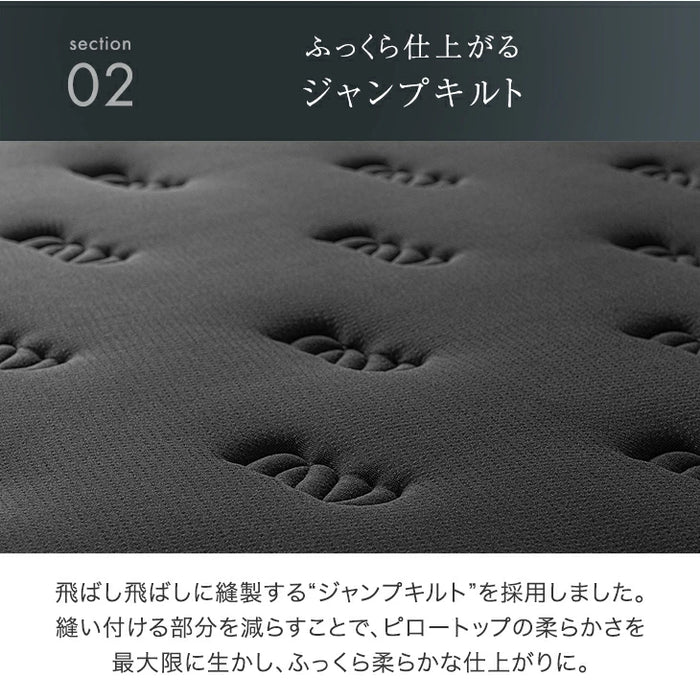 【新発売記念プライス】［セミダブル］贅沢ホテル仕様 ピロートップ 脚付きマットレス ボンネルコイル 組立簡単 抗菌 防臭 防ダニ 〔17800257〕