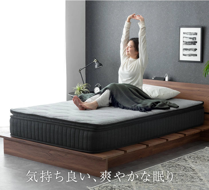 【新発売記念フェア】[ダブル] 選べる寝心地！ 硬さ調整 ピロートップ マットレス 抗菌 防臭 リバーシブル ポケットコイル 〔17810143〕