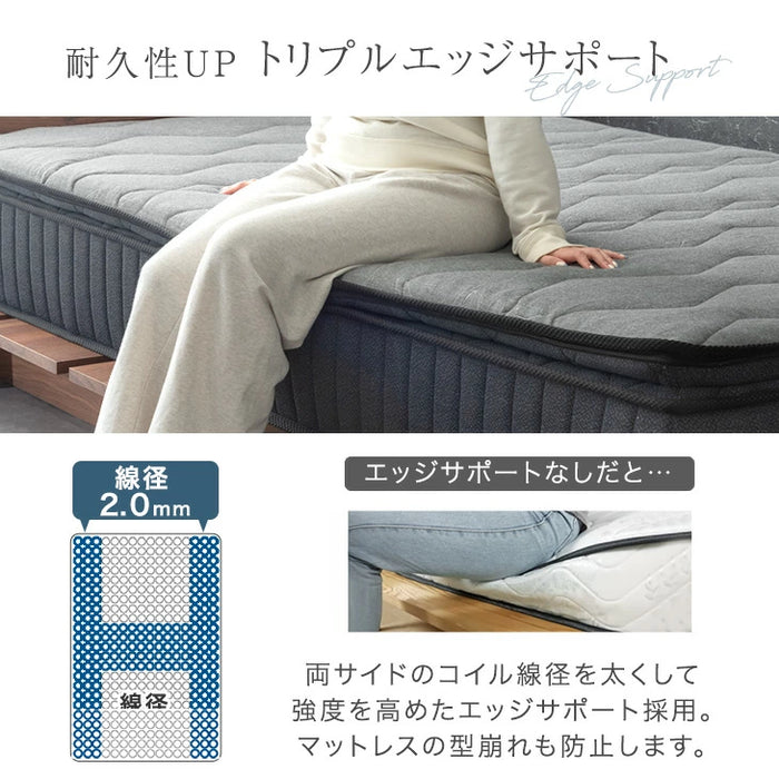 【新発売記念フェア】[クイーン] 選べる寝心地！ 硬さ調整 ピロートップ マットレス 抗菌 防臭 リバーシブル ポケットコイル 〔17810144〕