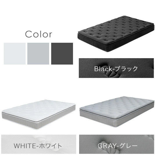 [セミダブル] 極厚22cm 高反発ピロートップ ボンネルコイル マットレス 抗菌 防臭 防ダニ〔17810150〕