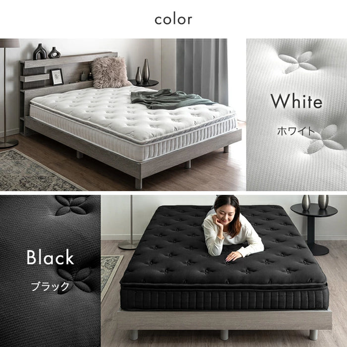 [シングル] 贅沢2層 ポケットコイルマットレス 極厚22cm 高反発ウレタン 抗菌 防臭〔17810160〕