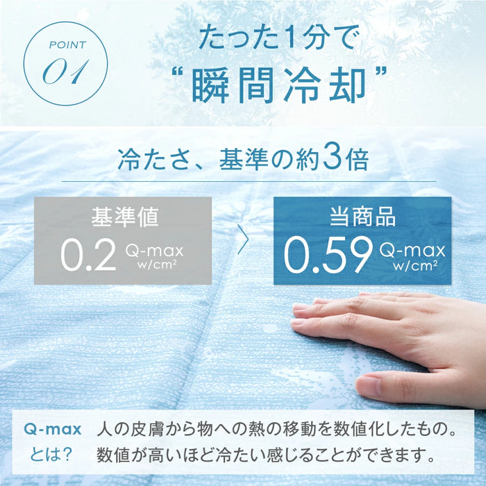 たった1分で-8.2℃ 瞬間冷却 超 冷却マット 90×140 接触冷感 敷きパッド シングル 塩ジェルマット 抗菌 防カビ〔19000003〕