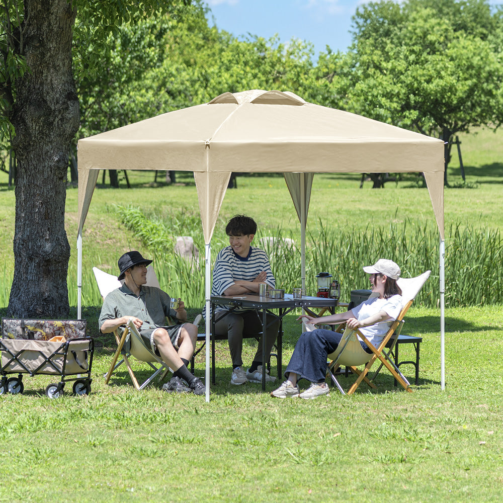 2×2m] ワンタッチタープテント サイドシート1枚付 風に強い UV