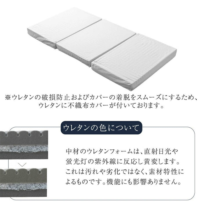 ［ダブル］【3層×3ゾーン】プレミアム 純高反発マットレス 高弾性  3つ折り 10cm厚 3層構造 洗えるカバー 敷布団〔43300223〕