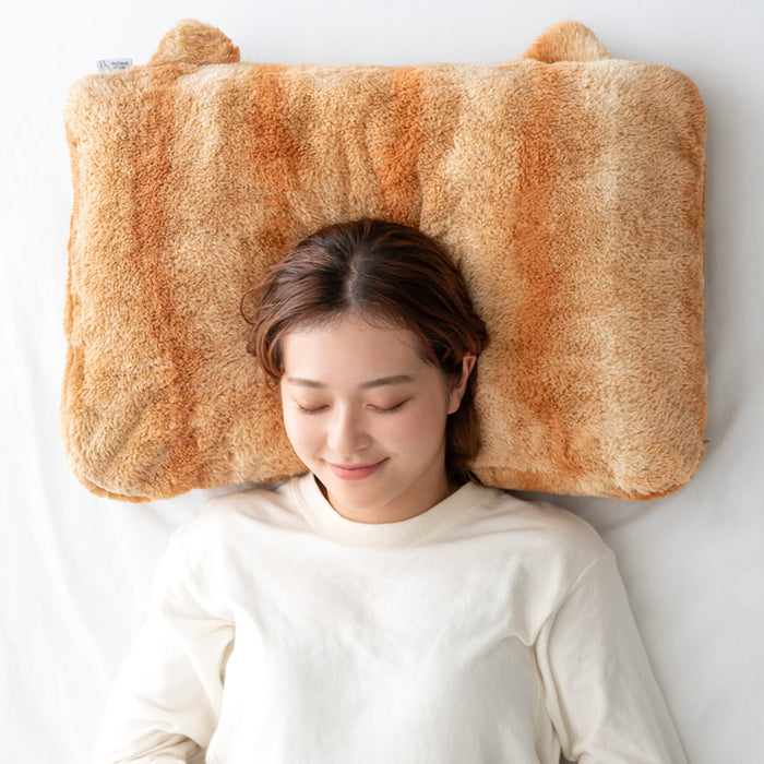 ≪TVで紹介≫もはや、ねこ。枕カバー 洗える ファスナー付 43×63 吸湿発熱 フランネル 暖かい〔80100139〕