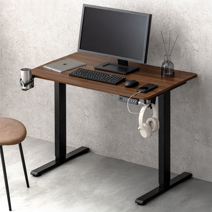 幅120］電動昇降デスク 無段階昇降 USBポート付 メモリ機能 静音