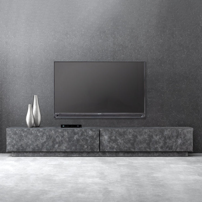 ［幅180］テレビ台 ローボード 国産 完成品 モルタル調 テレビラック 収納 日本製【超大型商品】〔33010062〕