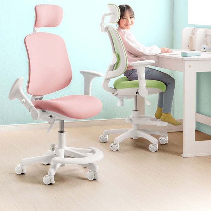 長く使える多機能 ハイバック 学習チェア 着座ロック ON/OFF切替 背もたれ スライド ヘッドレスト アームレスト 回転 キャスター 高さ調節 〔47800015〕