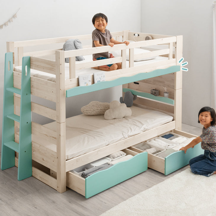現役ママが考えた 引き出し付二段ベッド 耐荷重900kg 耐震設計