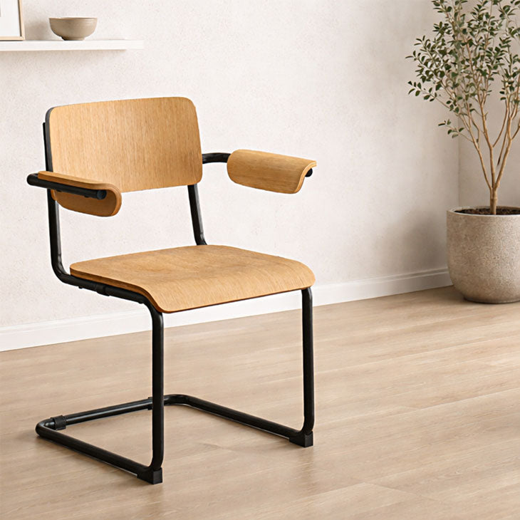 4脚セット］お掃除ロボ対応 肘付き ダイニングチェア ハーフアーム