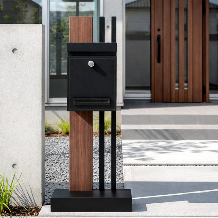 【新発売記念プライス】LIVPOST ーリブポストー 門柱 ポスト Mサイズ 置き型 スタンドポスト 門柱ポスト 郵便ポスト 新聞受け A4 鍵付き ダイヤル式 防水 屋外〔17600204〕