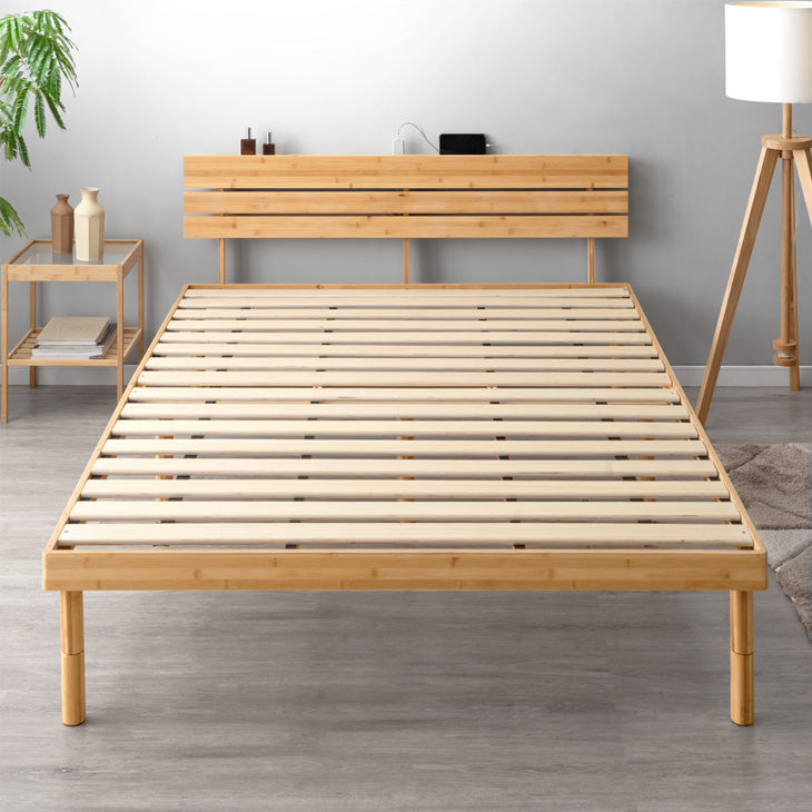 GOKUMIN ベッド シングル すのこベッド 【 竹素材 】 2口コンセント