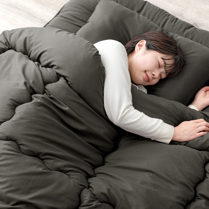 ≪累計90万セット突破≫ [シングル] 布団4点セット 固綿入り 増量1.5kg 洗える 抗菌 防臭 防カビ 〔61140237〕