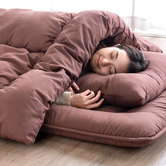 ≪累計90万セット突破≫ [シングル] 布団4点セット 固綿入り 増量1.5kg 洗える 抗菌 防臭 防カビ 〔61140237〕