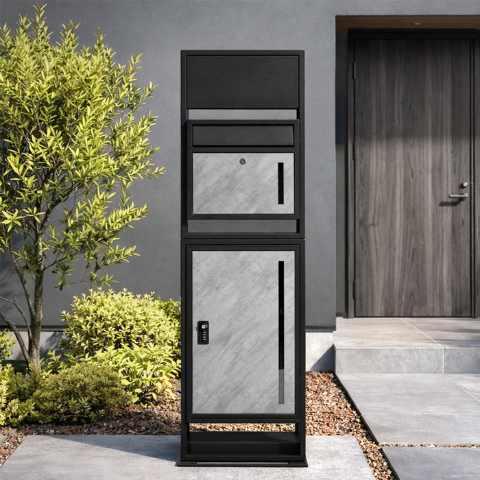 【新発売記念プライス】LIVBOX ーリブボックスー 門柱 宅配ボックス ポスト 一体型 置き型 複数投函OK 大容量 101L ゼロリターン ダイヤル式 鍵付き 一戸建て用 置き配 盗難防止 屋外 防水 おしゃれ〔17600209〕