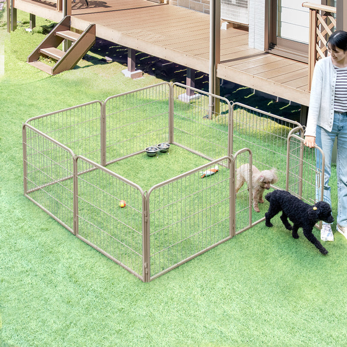 ［2ドア・高さ60cm］バリアフリー ペットサークル ハイタイプ スチール 高さ サークル ペットケージ〔83900004〕