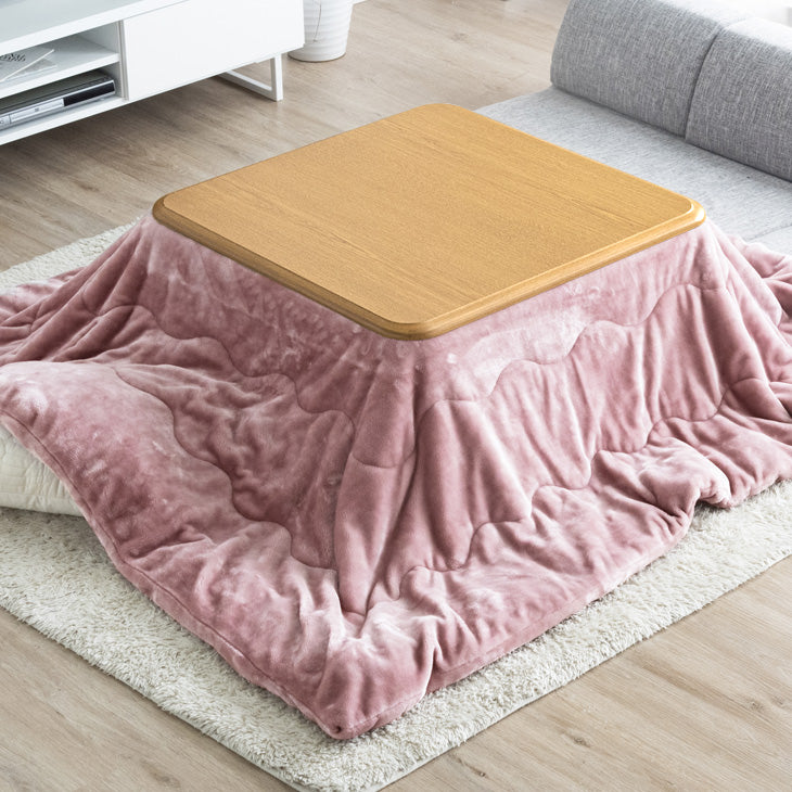 2点セット] 80×80cm 正方形 こたつテーブル + とろりん掛け布団 洗える