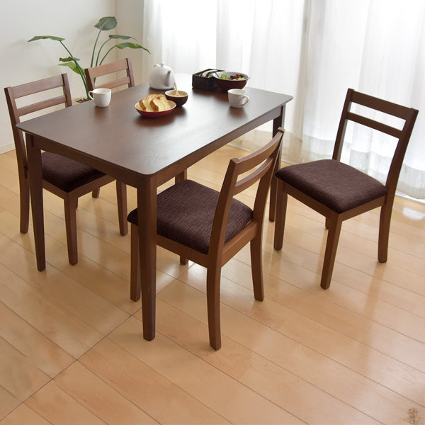 幅120］4人掛け ダイニングテーブル5点セット 天然木 長方形 チェア