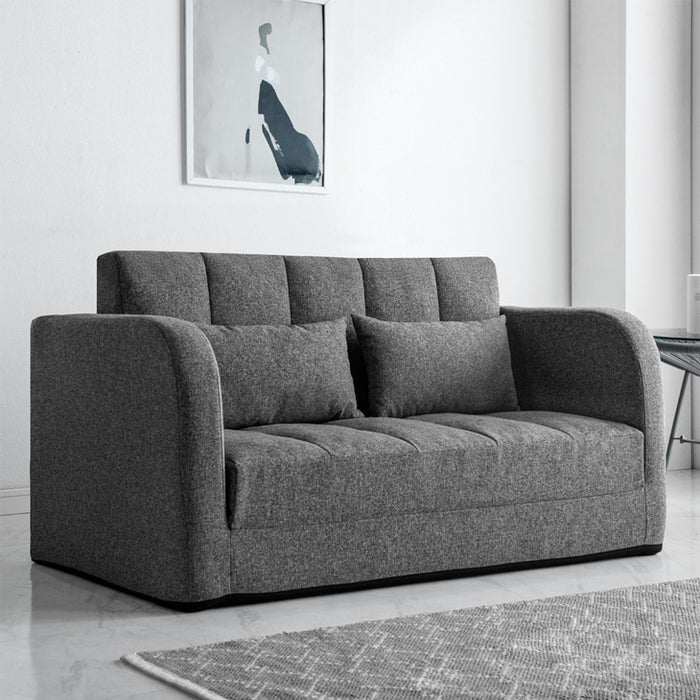 3WAY ソファベッド 2人掛け 肘付き コンパクト 折りたたみ フロアソファ ローソファ〔15210071〕