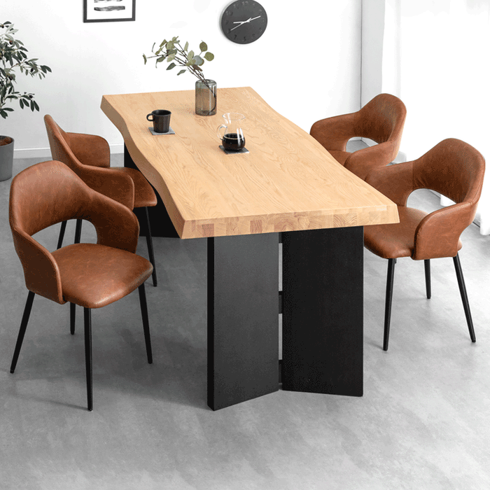 【ちろりん】ダイニングテーブル&椅子4脚セット ダイニングテーブルセット 4人掛け 5点セット 天然木 長方形