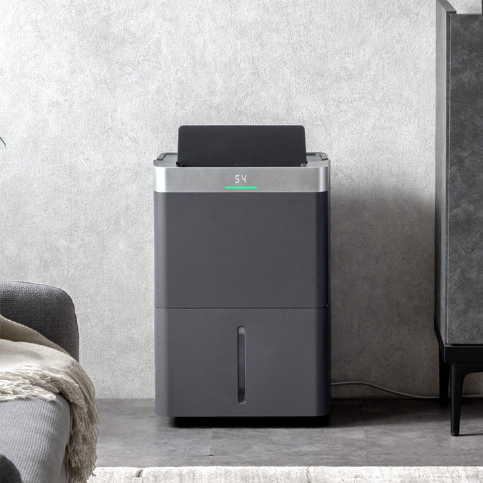 超強力 除湿機 コンプレッサー式 35L/日 グレー 衣類乾燥付き58畳 省エネ 小型 湿気対策〔79800016〕