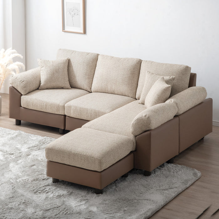 幅202] 洗えるカバーリング ソファ 3人掛け ポケットコイル L字