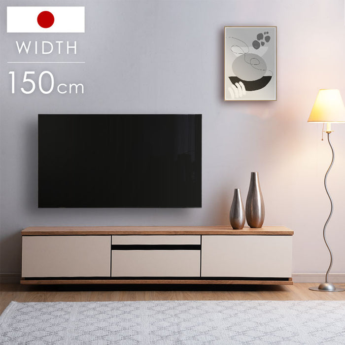 【送料無料】テレビ台 150 ローボード 日本製 完成品 引出し付き ナチュラル テレビ台 150 ローボード 日本製 完成品 おしゃれ 引き出し付き